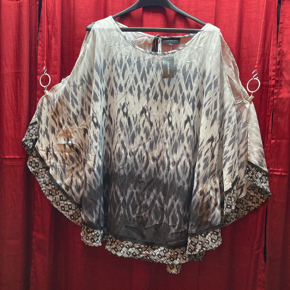 SOLD - Lane Bryant Open Sleeve Semi-Sheer Tunic Top Blouse 22/24